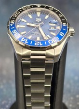 TAG Heuer Aquaracer WAY201T "Batman" Calibre 7 GMT 43mm Blue Dial Excellent 15