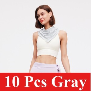 10 Pcs Sun Protection Bandana Cooling Scarves Cover UPF50+ Kerchief Gray