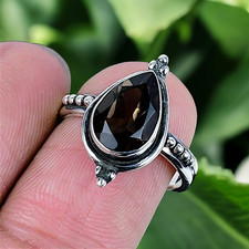 Smokey Quartz Ring 925 Sterling Silver Ring Handmade Gemstone Ring Women's Ring
