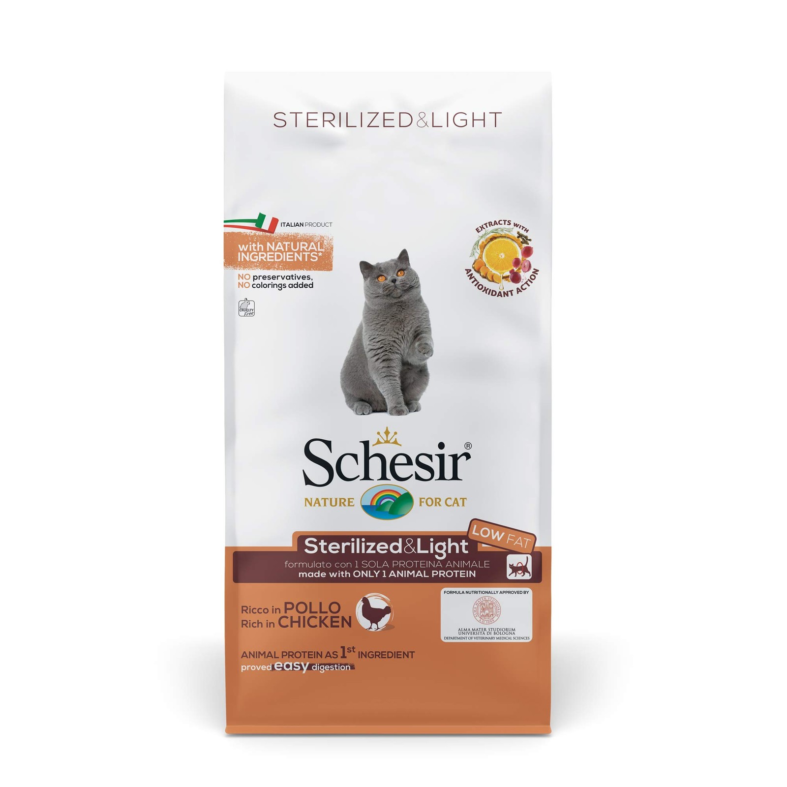 Schesir Cibo Secco per Gatti Adulti Sterilizzati o in Sovrappeso Linea Light al