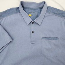 Eddie Bauer Travex Performance Polo Shirt Mens XL Blue Mesh Back Outdoor Travel
