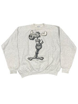Vintage 1998 Rocky and Bullwinkle Crewneck 90s Pullover Moose Sweatshirt XL