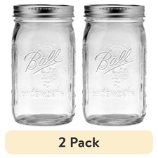 Wide Mouth Glass Mason Jar with Lid and Band 32 Ounce 1 Quart Canning Jars 2