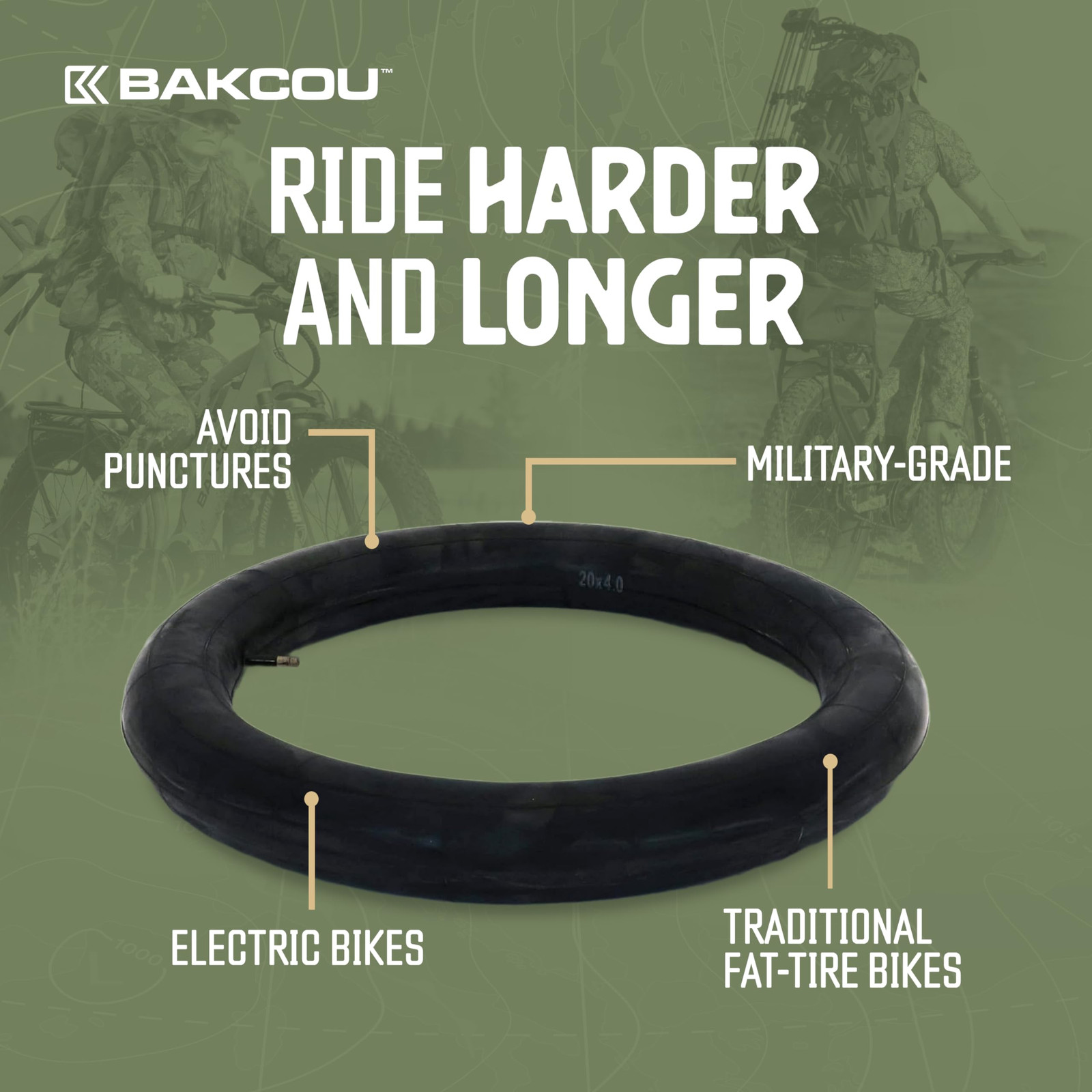 - 20x4 Heavy-Duty Fat Tire Tube - Military-Grade Butyl Rubber, Schrader Valve...