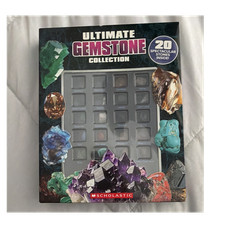Scholastic Ultimate Gemstone Collection Kit 20 Gemstones, Book, Labeled Case