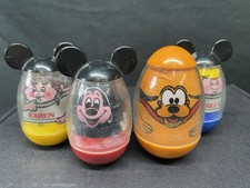 4 Vintage Weeble Wobbles Mickey, Pluto, Billy,  Karen In Ok Condition