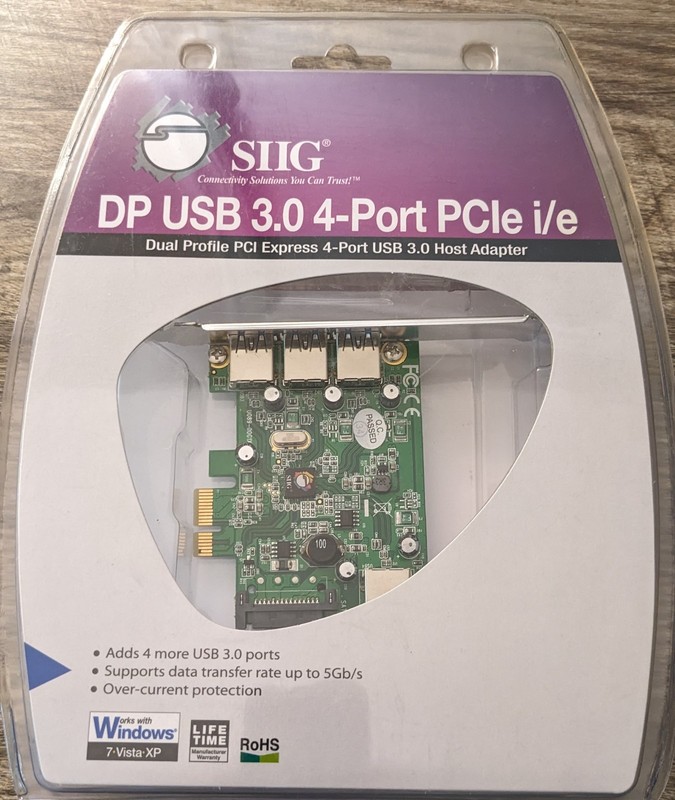 SIIG 4-Port DP USB 3.0 PCIe S/N: BBG1135X0106 JU-P40212-S1