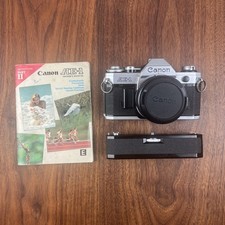 Canon AE-1 Program Black 35mm SLR Film Camera w/ 50mm f/1.8 FD Lens With Winder