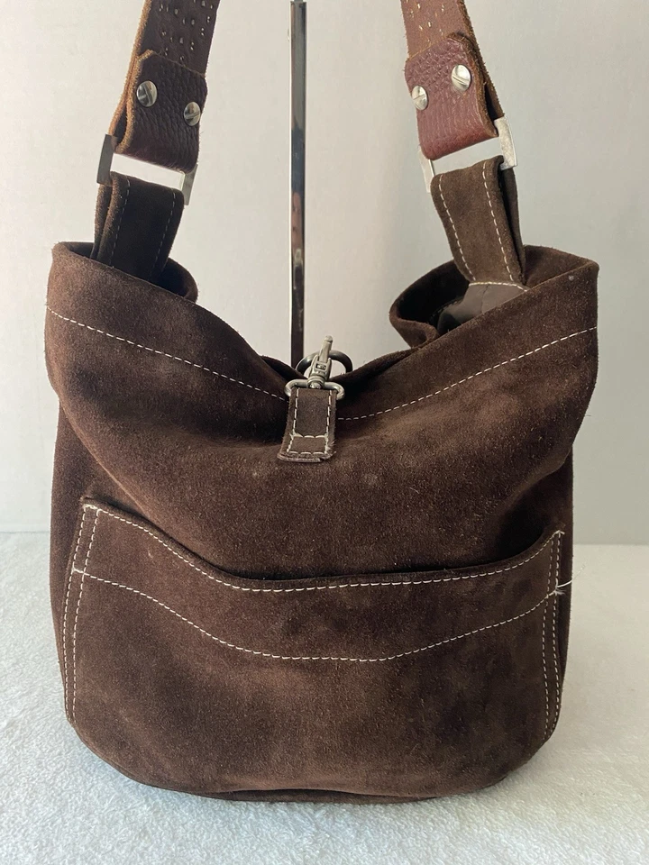Bolso de Hombro Hobo de Gamuza Tylie Malibu Correa Marrón Estrás Personalizado Kelly Foto 4 de 4