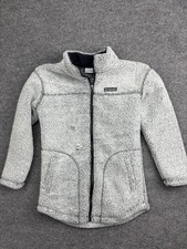Columbia Jacket Kids L Gray Sherpa Fleece Full Zip Pockets Warm Longline