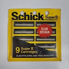 Schick Super II Cartridges Blades Fits Atra & Trac II Package of 9