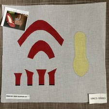 Handpainted Needlepoint Canvas  Ruby Slipper  Basket   Read Description 