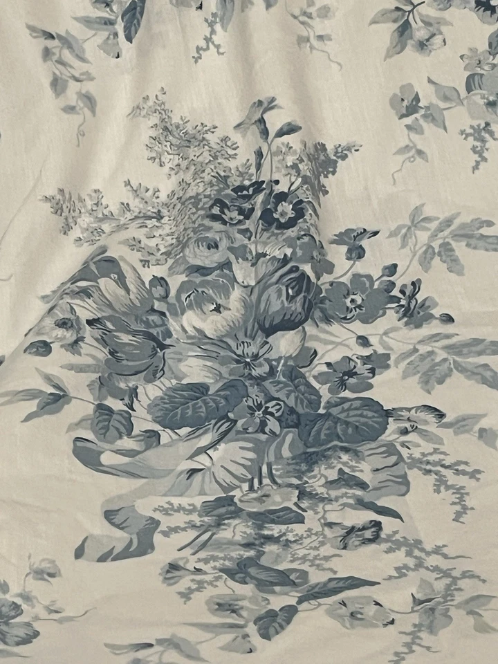 Funda nórdica floral vintage azul blanco 82 x 87 algodón cierre botón 2 caras Foto 4 de 4