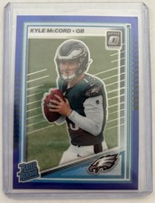 2025 Panini Donruss Optic - Rated Rookie Kyle McCord Blue Hyper Prizm