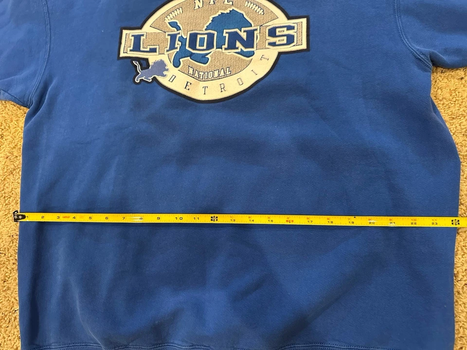 De colección Años 90 Pro Capa Azul Detroit Lions Cuello Redondo Talla 2XL  Foto 4 de 4