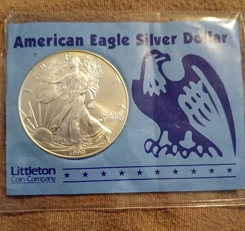American Silver Eagle 1999 One Troy Oz .999 Fine Silver Dollar Beautiful Coin