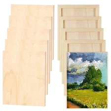 10 Pcs 9 x 12 Inch Wood Panel Canvas Bulk, Unfinished Wood Canvas Panels, Woo...