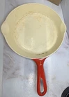 Griswold Vintage Red Enameled Cast Iron Skillet