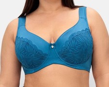 Bügel-BH – Sheego – mit Spitze – Stützende Formbügel – Blau – Gr. 115 E - Neu