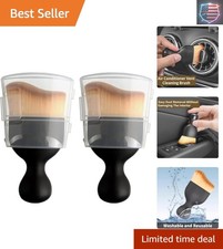 Car Interior Cleaning Brush Set, 2PCS Soft Bristle Dust Brushes with Protecti...