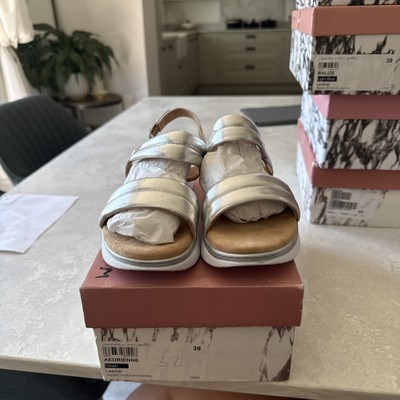 Aedrienne Silber Sandale Leder - Moda In Pelle - Größe 6