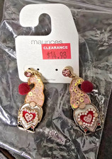 NWT Valentines Gnome Metal Earrings Nickel Free Dangle NEW