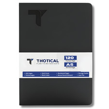 Thotical A5 Dot Grid Journal Hard Cover, Dark Gray -