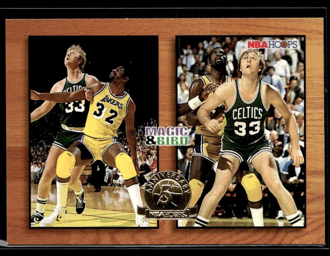 1993-94 Hoops #MB1 Magic Johnson / Larry Bird Lakers Basketball Card 3902G