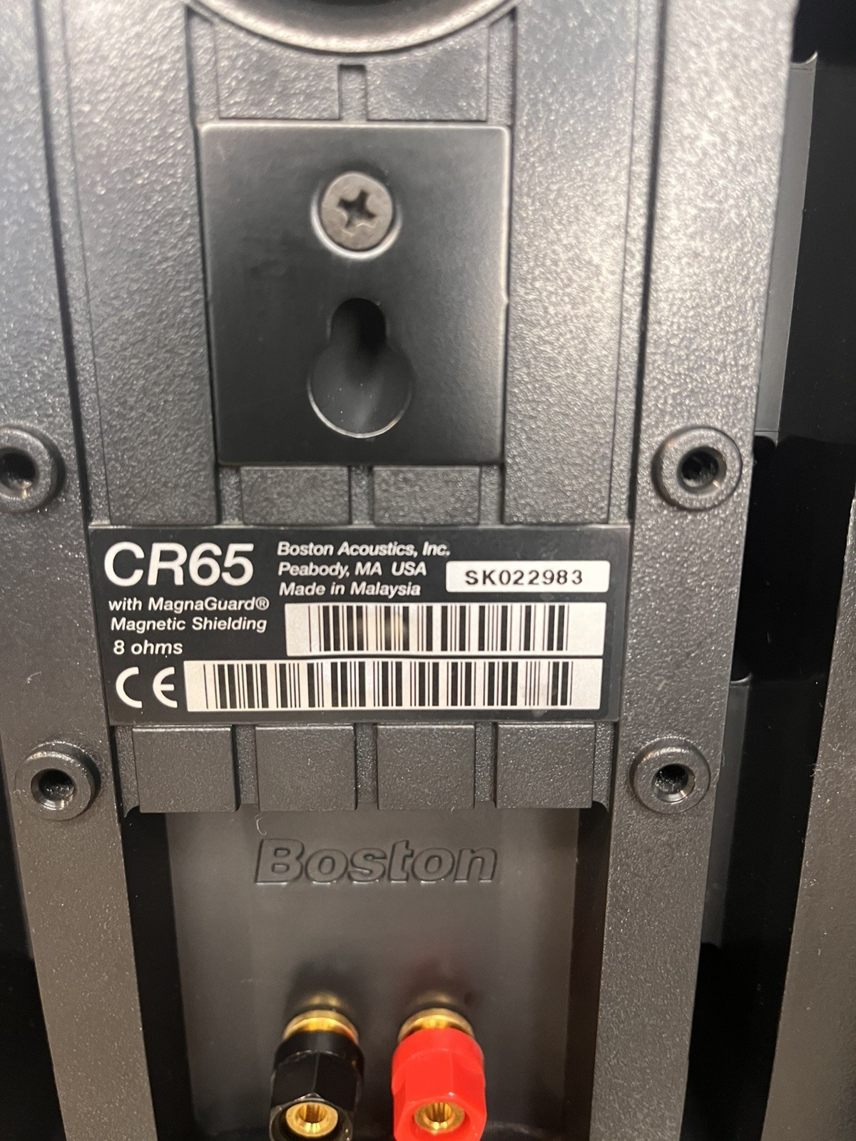 Boston Acoustics CR65 Magnetic Shielding 8 Ohms Speakers Pair Black Tested&Works