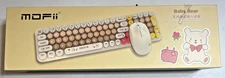 Mofi BabyBear Wireless Keyboard and  Mouse Set   2.4G USB Ergo Silent Milk Tea