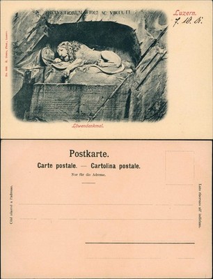 Ansichtskarte Luzern Lucerna Löwendenkmal 1901