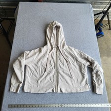AllSaints Hoodie Womens Medium Gray Cropped Full Zip Pockets