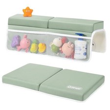 Bath Kneeler and Elbow Rest Pad Set - 1.5" Thick Baby Bath Kneeler Pads Green