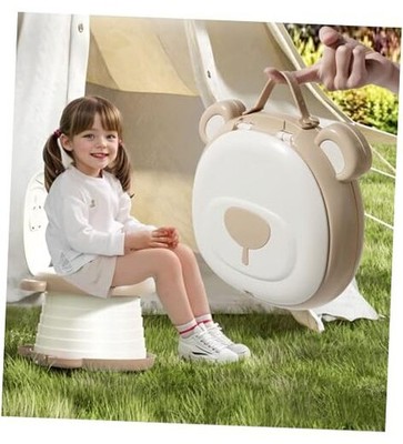 Travel Potty Seat for Toddler，Foldable Car Potty for Upgraded Sturdy-Khaki