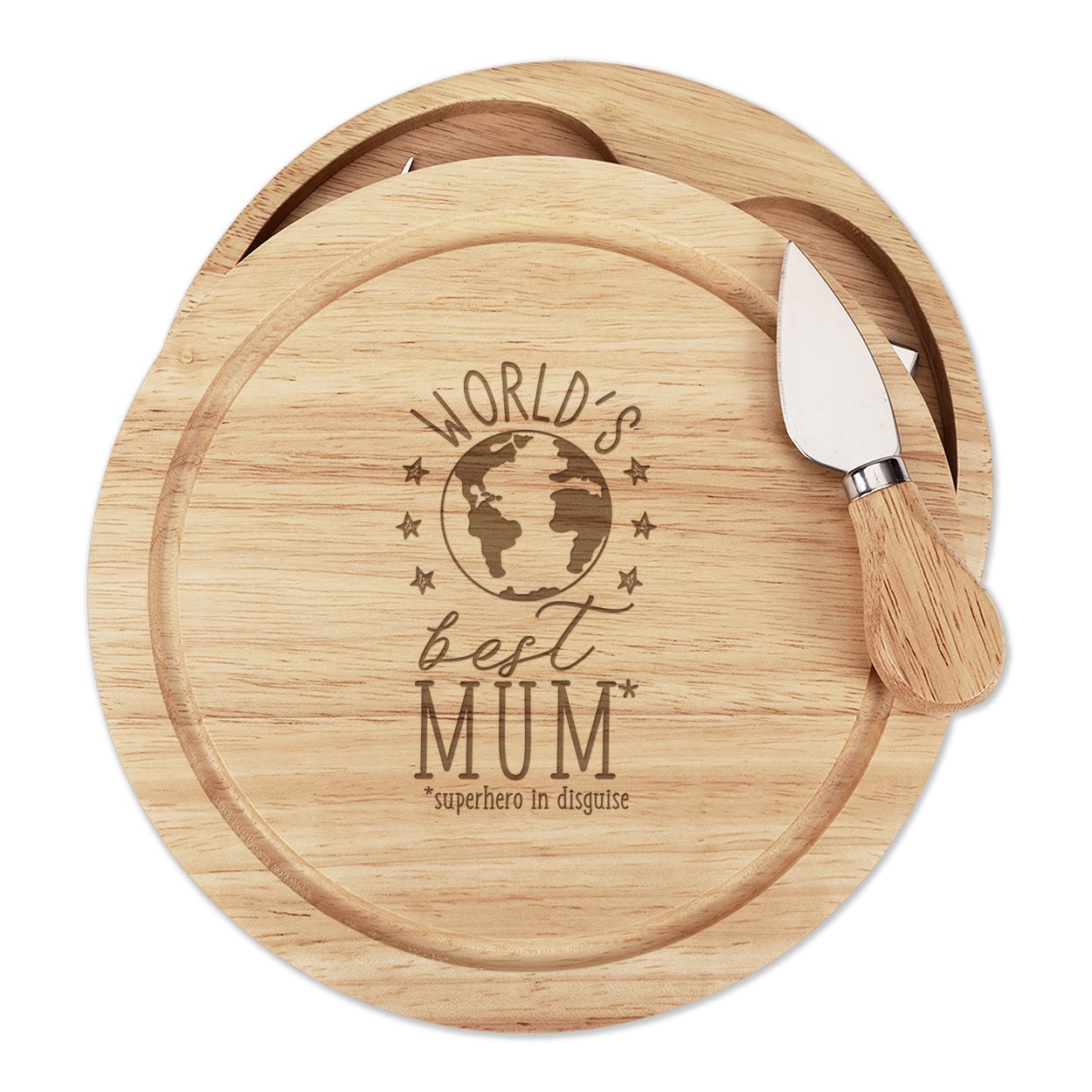 World's Best Mum Cheese Board Knife Set Funny Mother's Day