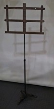 ANTIQUE HAMILTON MUSIC STAND CAST IRON MISSION OAK ADJUSTABLE ORIGINAL LABEL