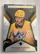2025-26 UD Black Diamond Futures Auto Matthew Wood 1/1 BDF-MW Nashville Preds