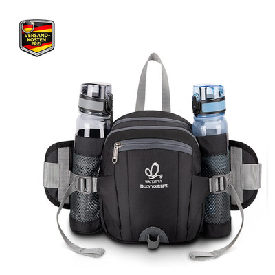 WATERFLY Gürteltasche mit Flaschenhalter Gurt Verstellt Bauchtasche Hund