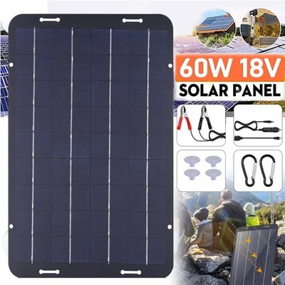 12V 60W Wasserdicht Tragbar Solar Autobatterie Ladegerät Kit