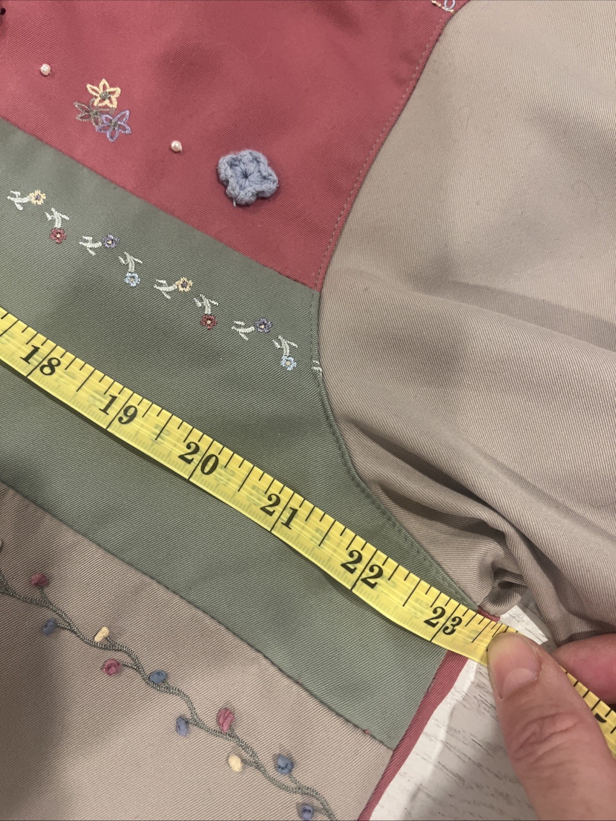 VTG Womens Patchwork Embroidered Button Jacket Co… - image 16