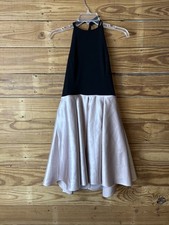 Halter dress black and champagne junior size 11 formal short fit and flare
