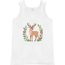 'Pixel Style Deer and Flowers' Adult Vest / Tank Top AV060911 