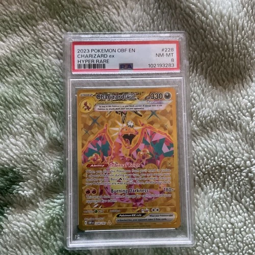 Pokémon Charizard ex SV03 Obsidian Flames Hyper Rare Holo 228/197 PSA 8