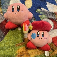 Kirby Plush Toy Lot Of 2 Sanei Little Buddy 5 Artist Painter Nintendo