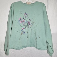 Vintage 90s pastel green cottage core whimsical sweatshirt
