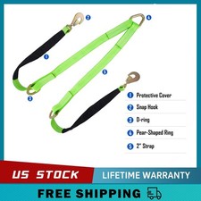 V-bridle Recovery Strap 2x4 Wsnap Hooks W Cordura Sleeve Axle Straps Tow