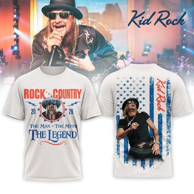 Kid Rock Tour TShirt, Loop Tour 2026 All Over 3D Shirt S-5XL TH375