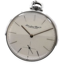 IWC Schaffhausen Pocket Watch Cal.972 Men  s SS Silver Dial Used