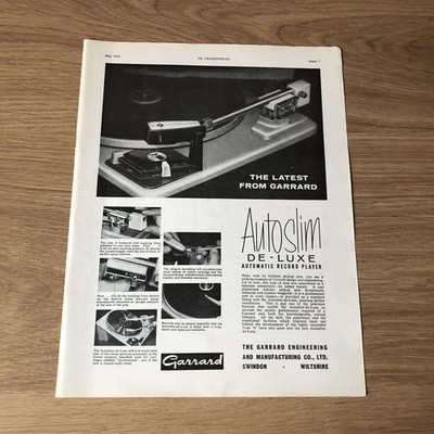 GRAM185 ZEITSCHRIFTENWERBUNG 11X8 GARRARD AUTOSLIM DE-LUXE