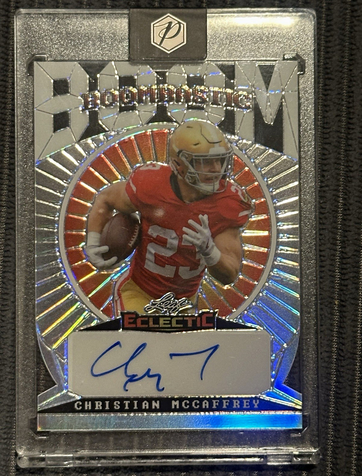 Leaf 2023 Eclectic Boombastic Christian McCaffrey 49ers B-CM1 Auto 1/10